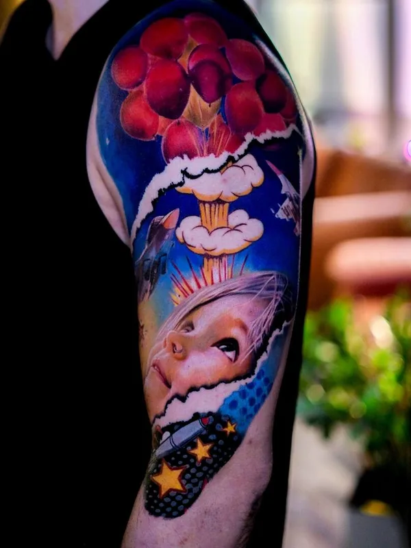 male color realism tattoo auf shoulder #103546 | Tätowierer Kirill Antik