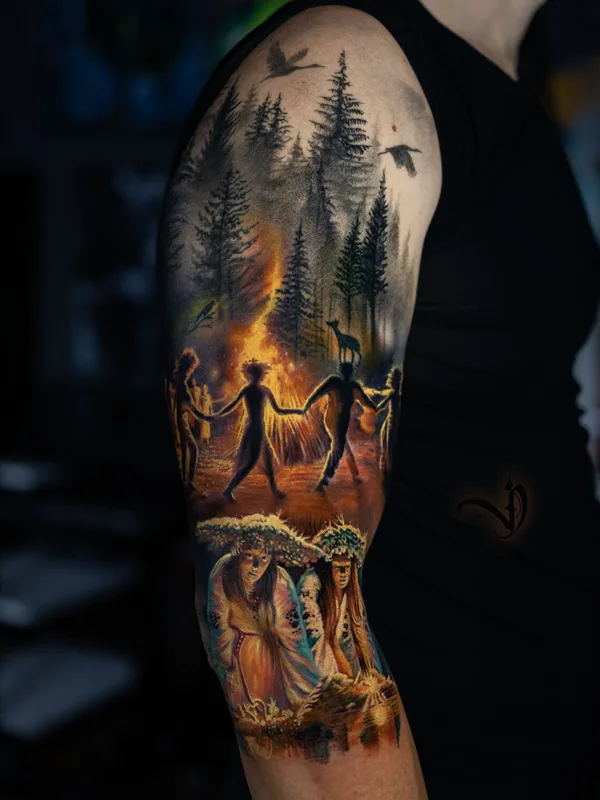 male color realism tattoo on shoulder #98720 | Tattoo Artist Дмитрий Варлаков