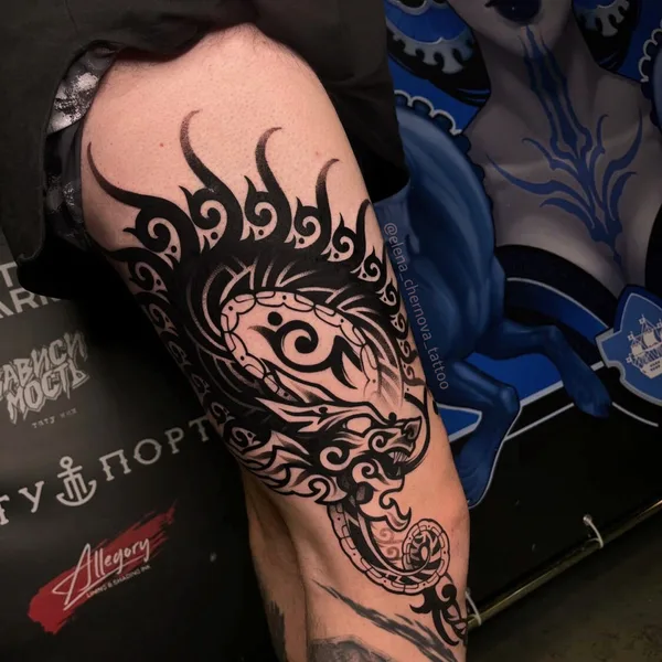 Black tattoo by Елена Чернова in Челябинск