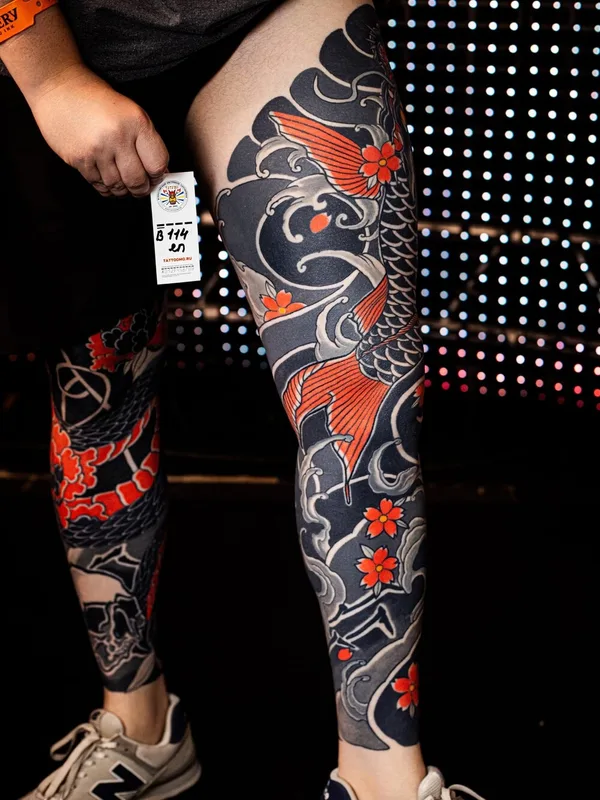 Японская tattoo by Ксения Жаворонкова in Воронеж