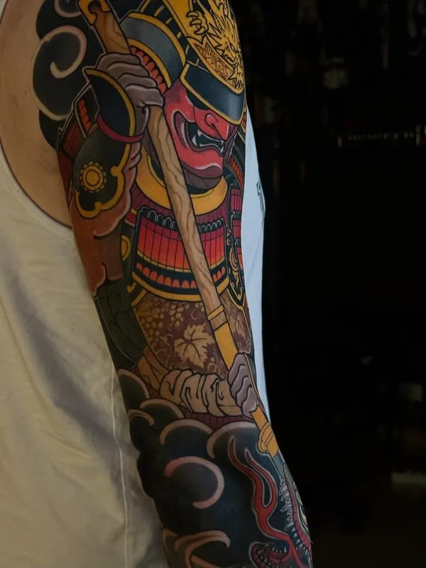 male color japanese tattoo auf sleeve #103881 | Tätowierer Слава Армеев