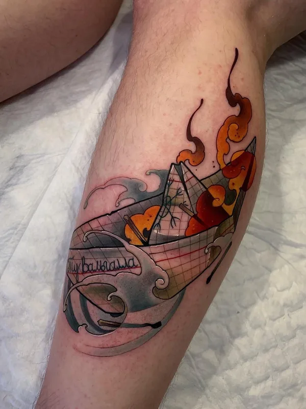 male color neotraditional Tatuagem em leg #101269 | Tatuador Паш Тет