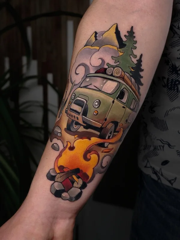 male color neotraditional Tatuagem em arm #101270 | Tatuador Паш Тет