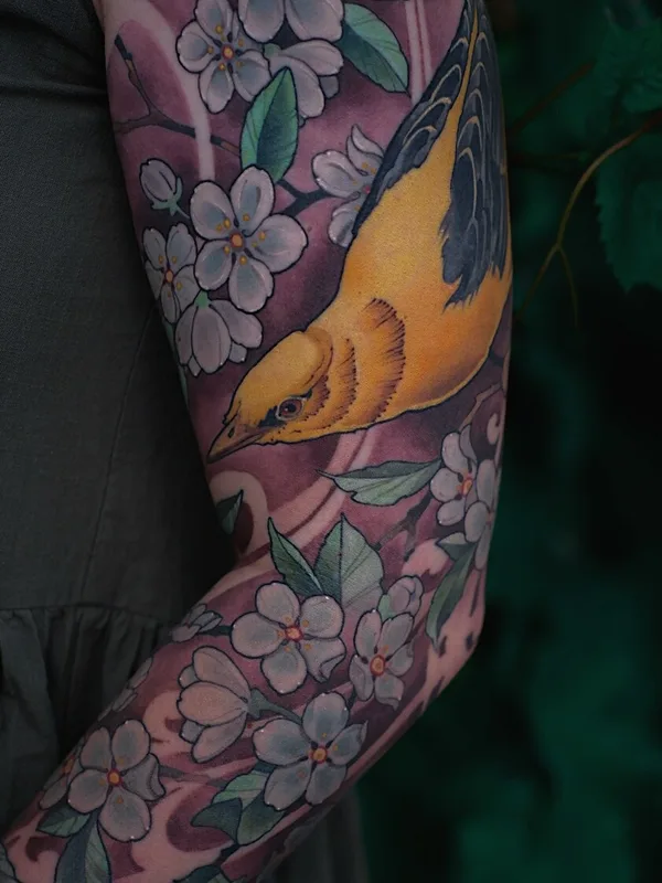 female color neotraditional Tatuagem em sleeve #101277 | Tatuador Паш Тет