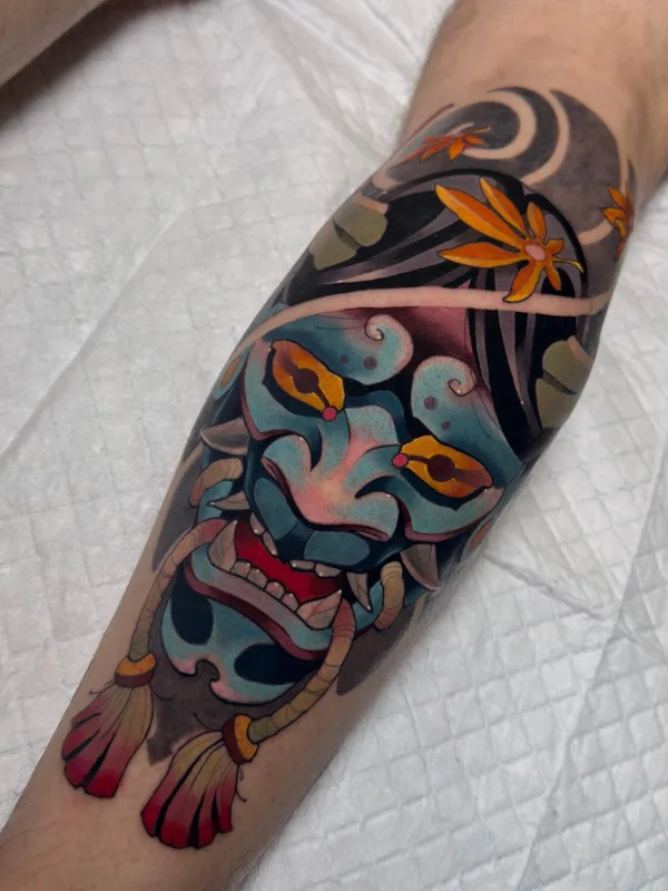 male color neojapanese Tatuagem em leg #101278 | Tatuador Паш Тет