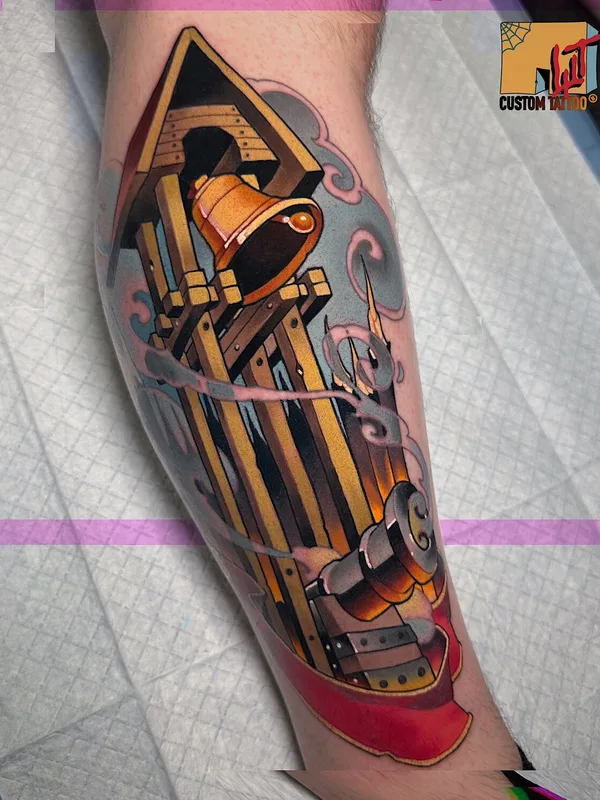 male color neotraditional Tatuagem em leg #101280 | Tatuador Паш Тет