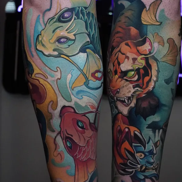 New School tattoo by Яна Левченко in Краснодар