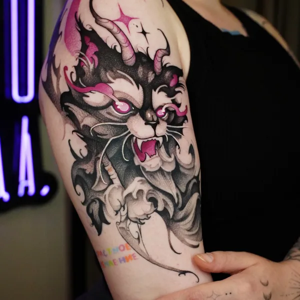 New School tattoo by Яна Левченко in Краснодар