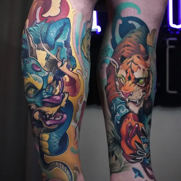 New School tattoo by Яна Левченко in Краснодар
