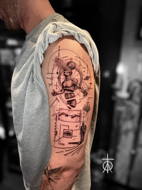 male black microrealism tatuaje en upper arm #95302 | Tatuador Claudia Fedorovici 