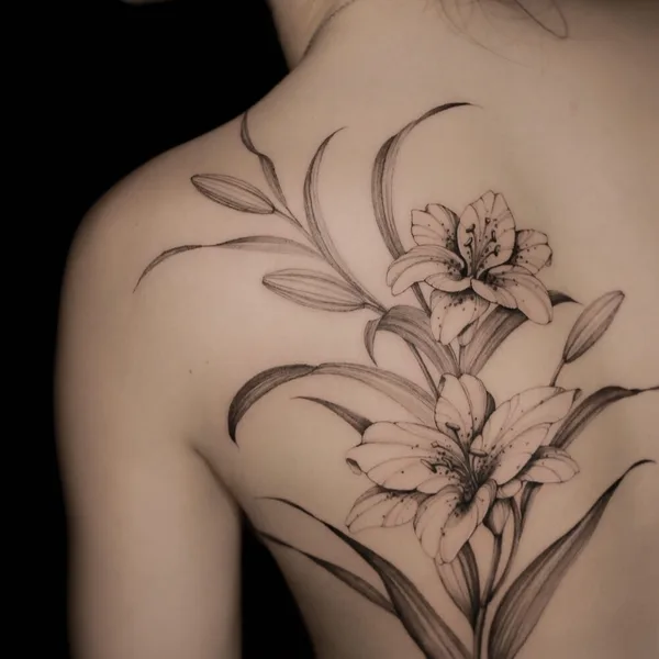 Graphic tattoo by Juliaavoo in Moscow