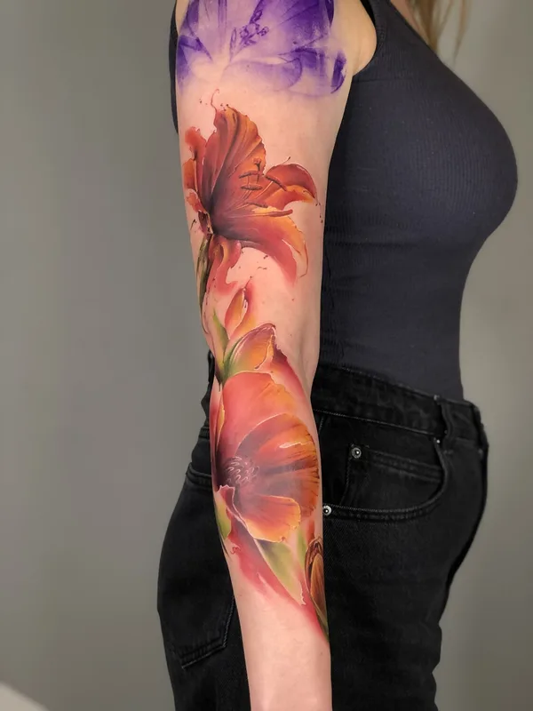female color watercolor 타투 부위 arm #104306 | 타투이스트 Павел Задорожняк