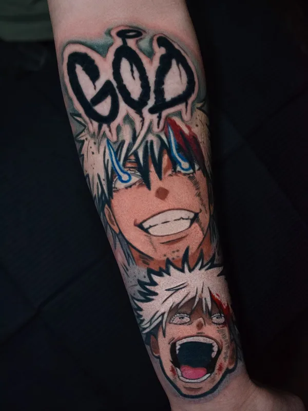 male color anime tatuaje en forearm #100594 | Tatuador Даня Хикки