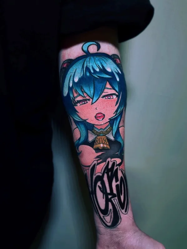 male color anime tatuaje en forearm #100598 | Tatuador Даня Хикки