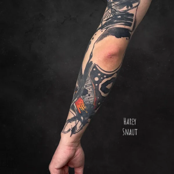 Abstract tattoo by Harey Snaut in Moscow