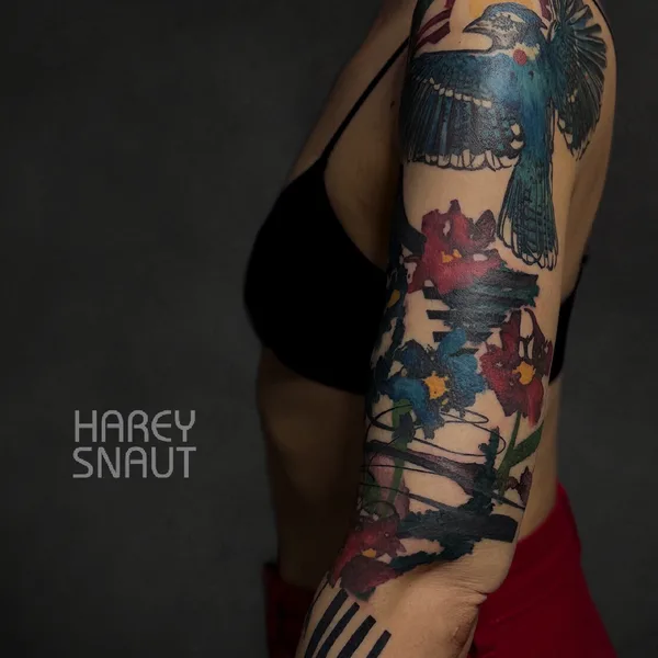 Abstract tattoo by Harey Snaut in Moscow