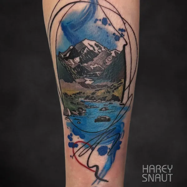 Abstract tattoo by Harey Snaut in Moscow