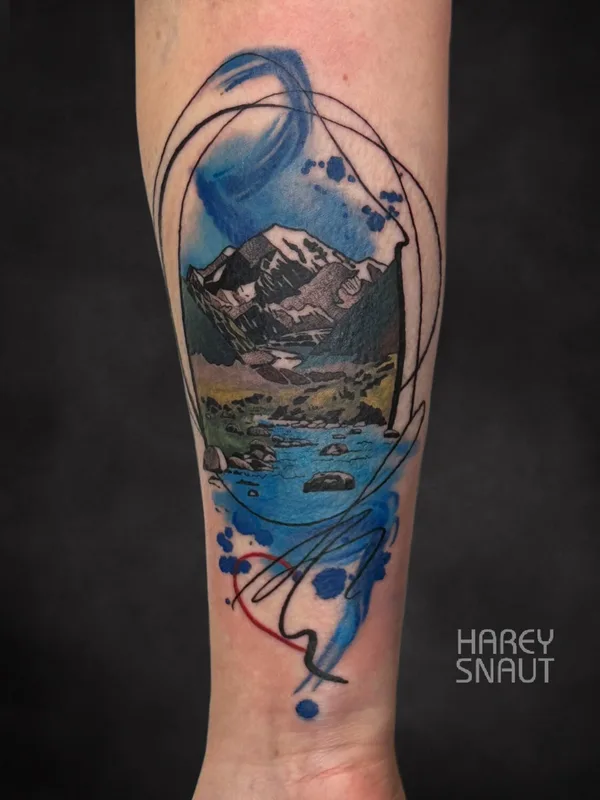 color watercolor tatouage sur forearm #102556 | Artiste tatoueur Harey Snaut