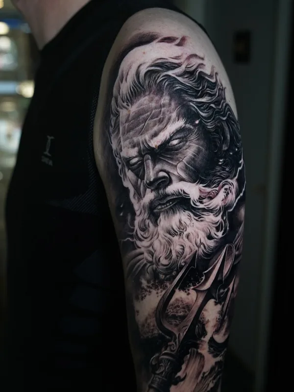 male black and grey realism татуировка на upper arm #99234 | Тату мастер Gregory Pazdniakou 