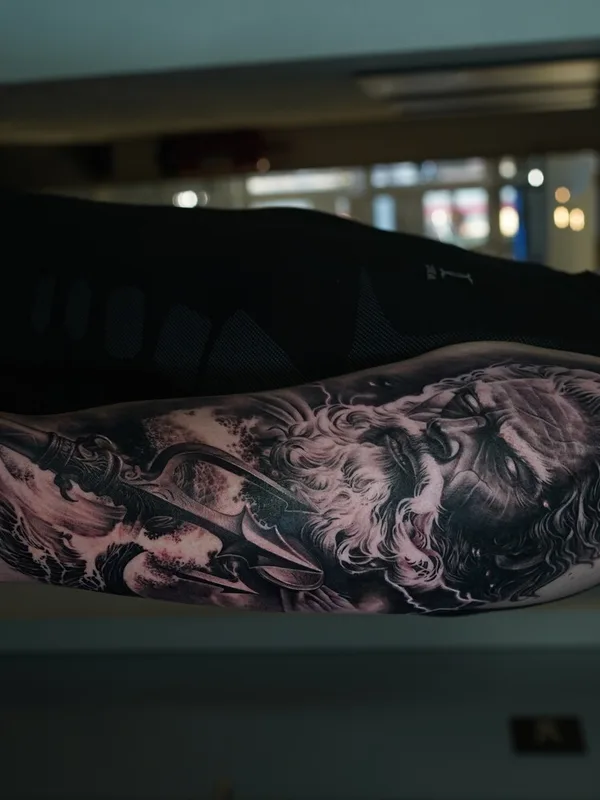 male black and grey realism татуировка на full sleeve #99241 | Тату мастер Gregory Pazdniakou 