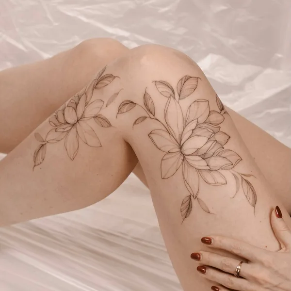 Botanical tattoo by Анастасия Ковязина in Saint Petersburg