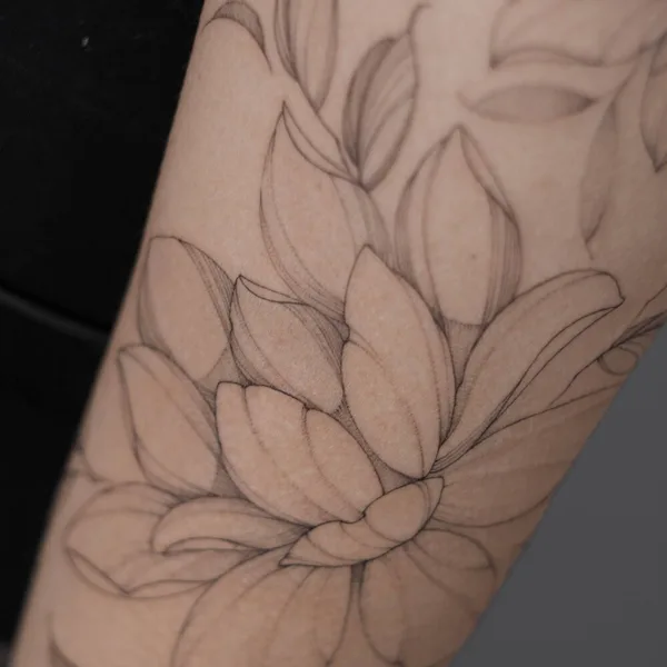 Botanical tattoo by Анастасия Ковязина in Saint Petersburg