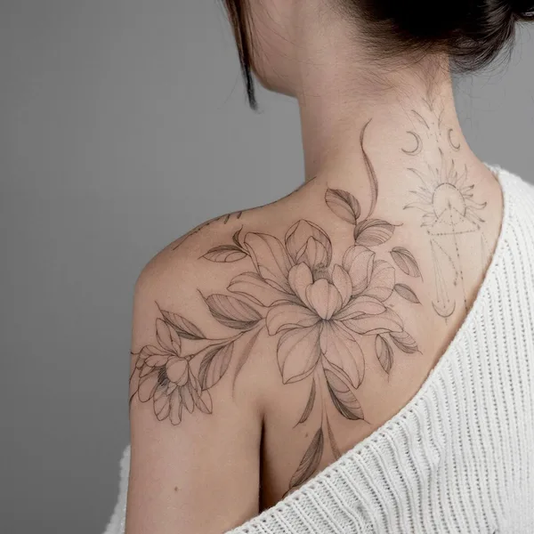 Botanical tattoo by Анастасия Ковязина in Saint Petersburg