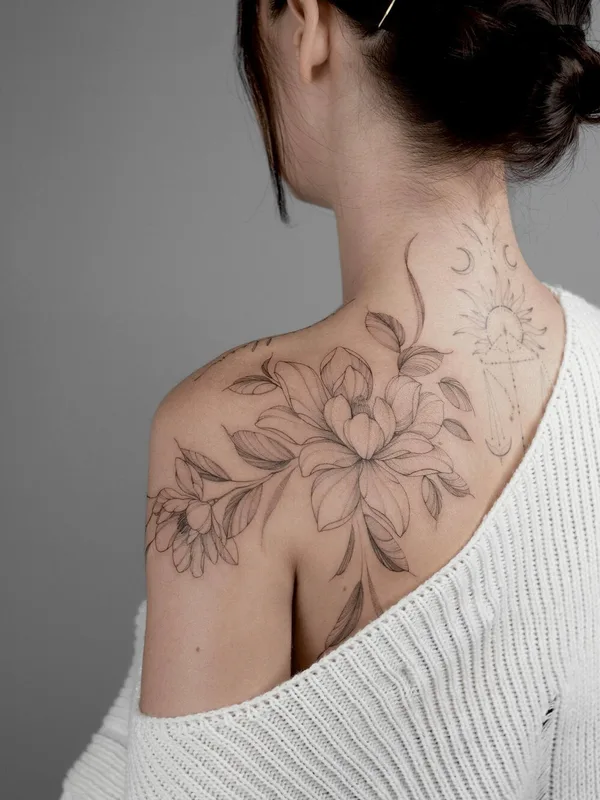 Botanical tattoo by Анастасия Ковязина in Saint Petersburg