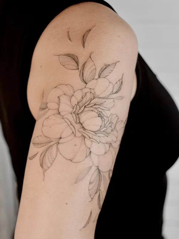 Botanical tattoo by Анастасия Ковязина in Saint Petersburg