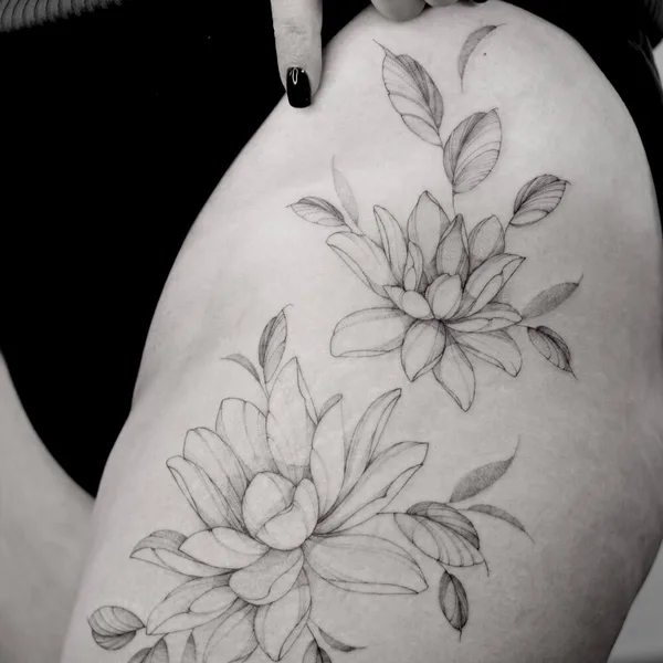 Botanical tattoo by Анастасия Ковязина in Saint Petersburg