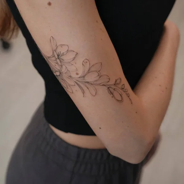 Botanical tattoo by Анастасия Ковязина in Saint Petersburg
