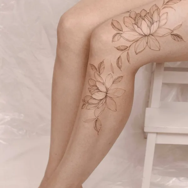 Botanical tattoo by Анастасия Ковязина in Saint Petersburg