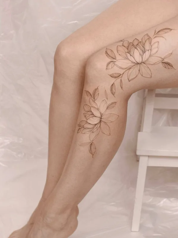 Botanical tattoo by Анастасия Ковязина in Saint Petersburg