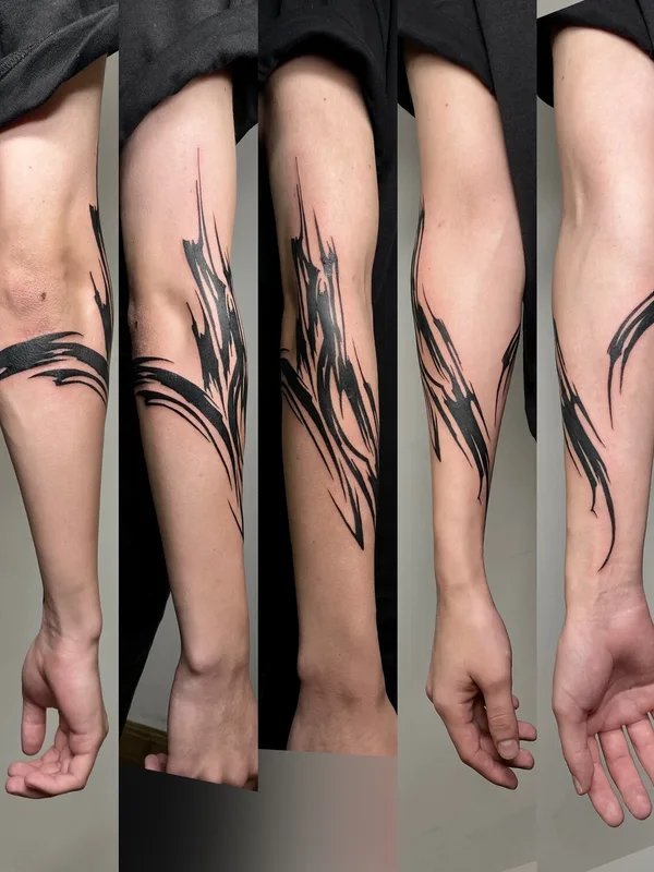 male black abstract 타투 부위 arm #99381 | 타투이스트 Mariam Nepostaeva
