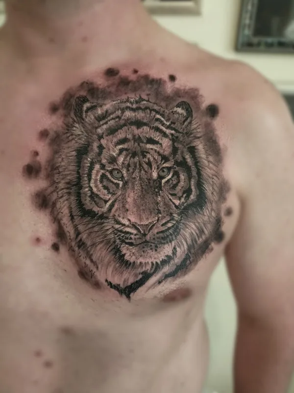 male black and grey realism татуировка на chest #92671 | Тату мастер Докалов Владислав