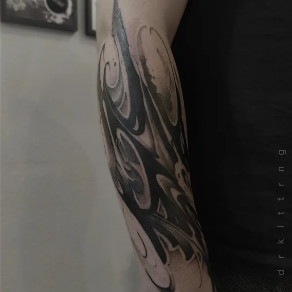 Lettering tattoo by Redz Roman in Shanghai