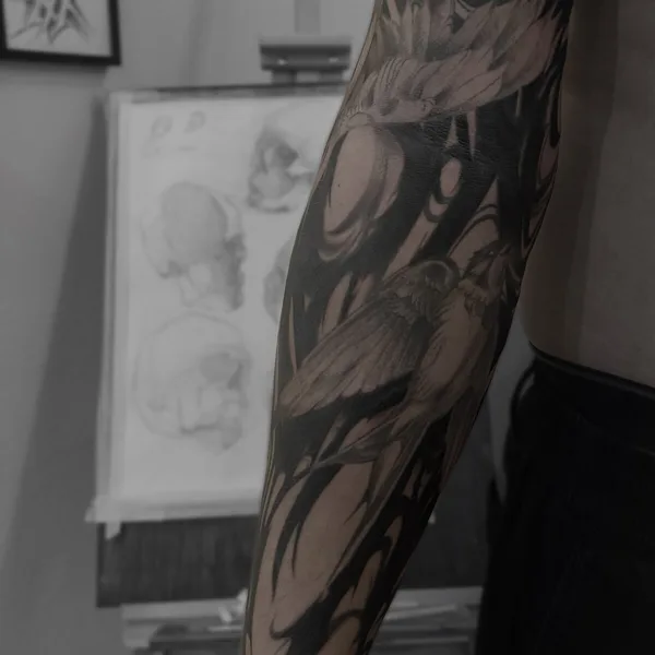 Lettering tattoo by Redz Roman in Shanghai