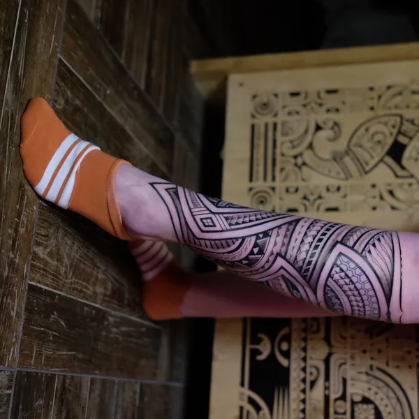Polynesian tattoo by максим кокин in Saint Petersburg