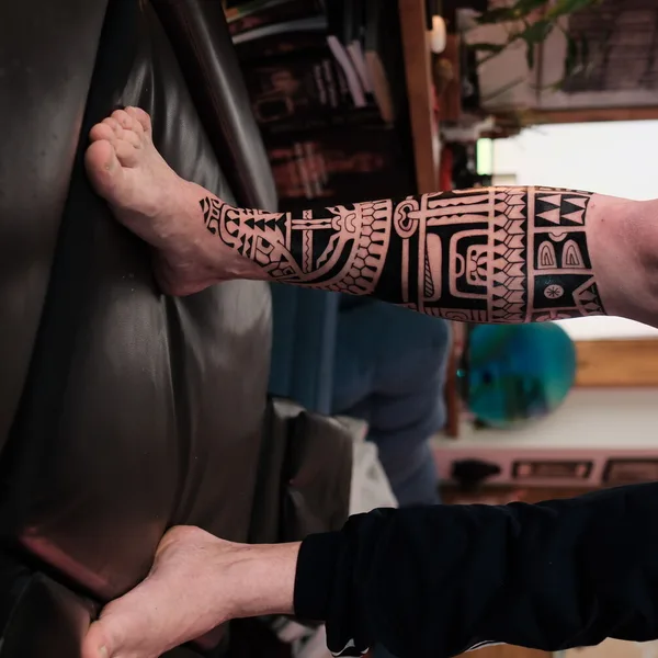 Polynesian tattoo by максим кокин in Saint Petersburg
