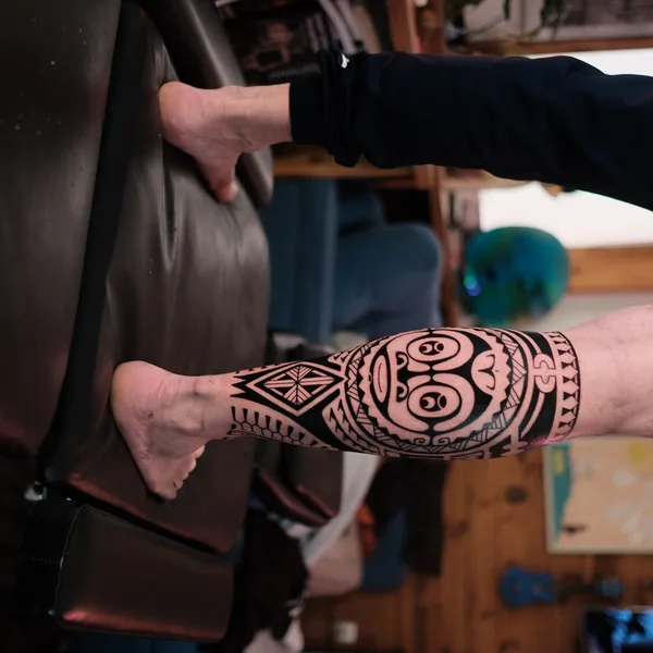 Polynesian tattoo by максим кокин in Saint Petersburg