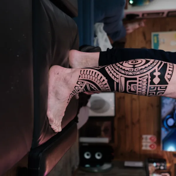 Polynesian tattoo by максим кокин in Saint Petersburg