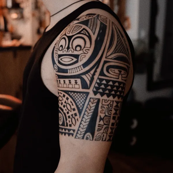 Polynesian tattoo by максим кокин in Saint Petersburg