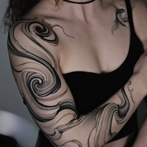 Graphic tattoo by Полина Кислицына in Moscow