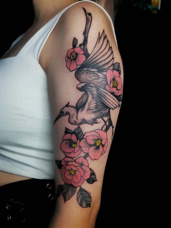 female color authorsstyle 纹身 在 shoulder #101604 | 纹身师 Ксения Пижевская