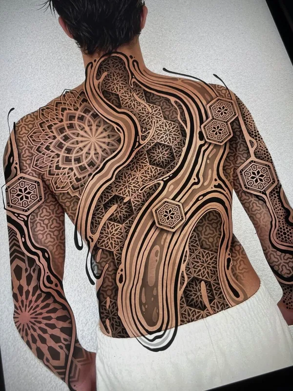 male black abstract татуировка на back #102838 | Тату мастер Иоанн Лео ( LEO-VAN )