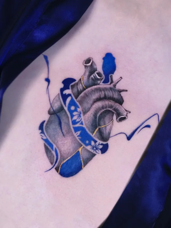color illustrative tattoo on chest #92577 | Tattoo Artist Tatuaggi di Porcellana