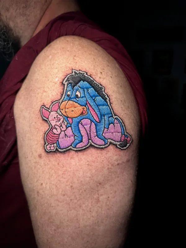 male patch tattoo auf shoulder #103516 | Tätowierer Caio Bottura