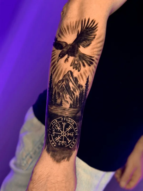 male blackandgrey realism татуировка на forearm #102284 | Тату мастер Мастер Маргарита