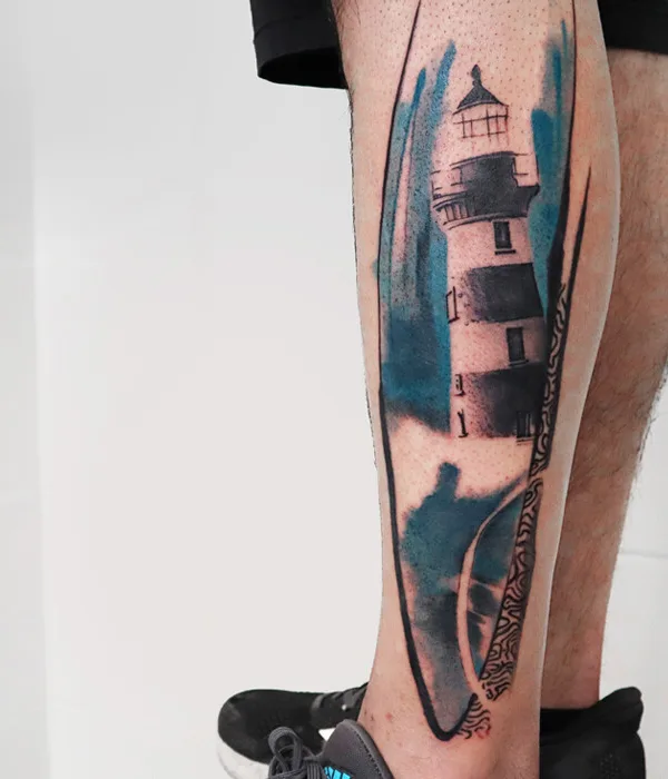 color watercolor 타투 부위 calf #97980 | 타투이스트 EFTHIMIS
