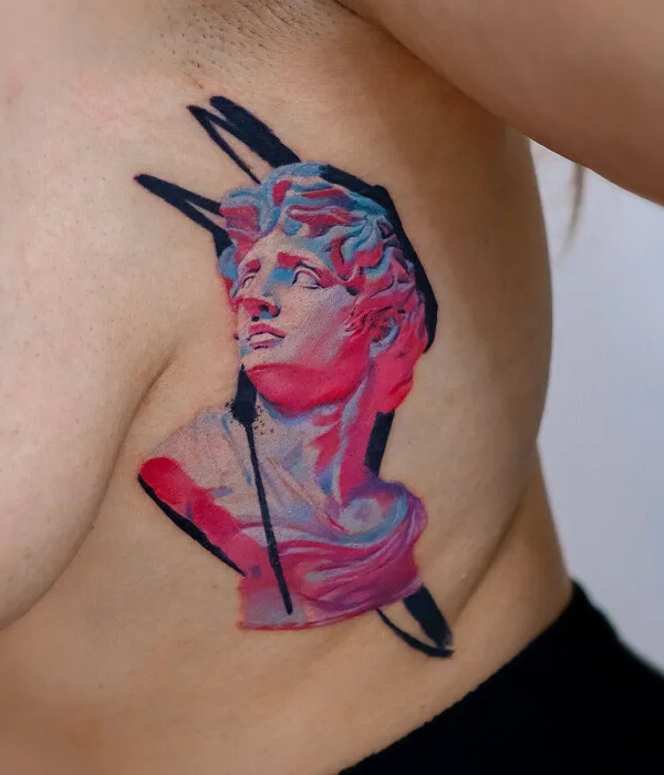 female color realism 타투 부위 chest #97981 | 타투이스트 EFTHIMIS